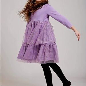 Hanna Andersson Purple Tulle Dress size 130 size 8